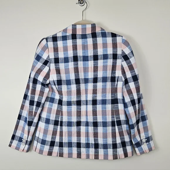 NWT Talbots Vivid Plaid Blazer Jacket Preppy Womens Size Petite 2P - Picture 9 of 13